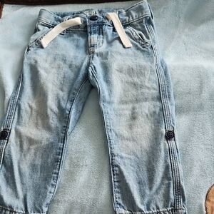 GAP Light Blue Denim Pants with White Accents